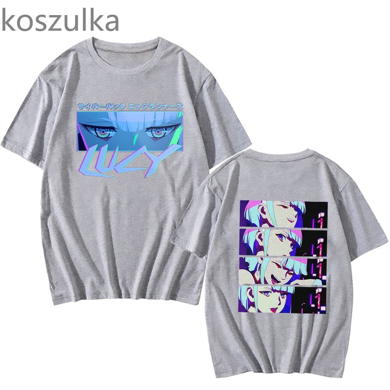 Japanese Anime Lucy Cyberpunk Edgerunners T-shirts Harajuku Cartoon Kawaii Printed Women Men Unisex Short Sleeves Summer Tshirts ZopiStyle