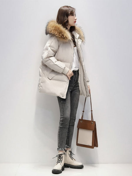 Куртка Ropa 2022 New Warm Thicken Loose Down Jacket Women Winter Short Hooded Fur Collar Cotton Coat Korean Female Parkas Basic ZopiStyle