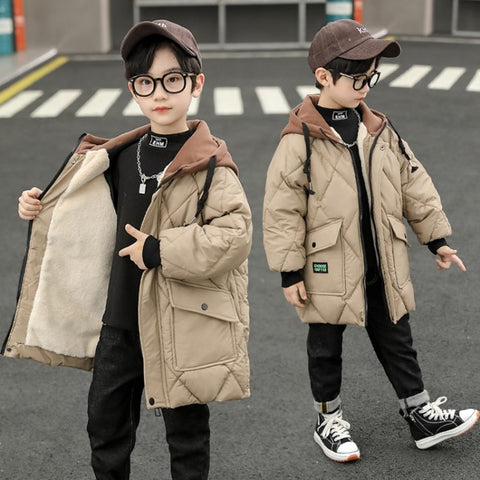 Children Winter Cotton Jacket Boy Toddler Clothes Thick Warm Hooded Coat Kids Parka Teen Winter Clothing Outerwear Snowsuit ZopiStyle