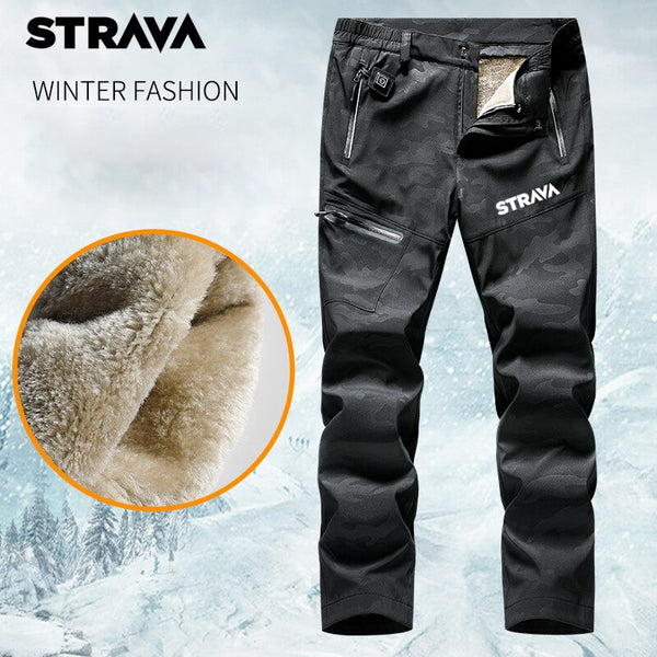 New Men&#39;s Winter Pants Waterproof Thicken Fleece Hiking Pants Thermal Windproof Outdoor Trousers For Men Anti-scratch Keep Warm ZopiStyle