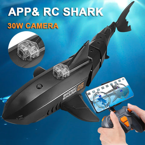 RC Submarine with 480P Camera Underwater Boat Toy Remote Control Shark Animal Robots on Radio Controlled Boats Toys for Children ZopiStyle