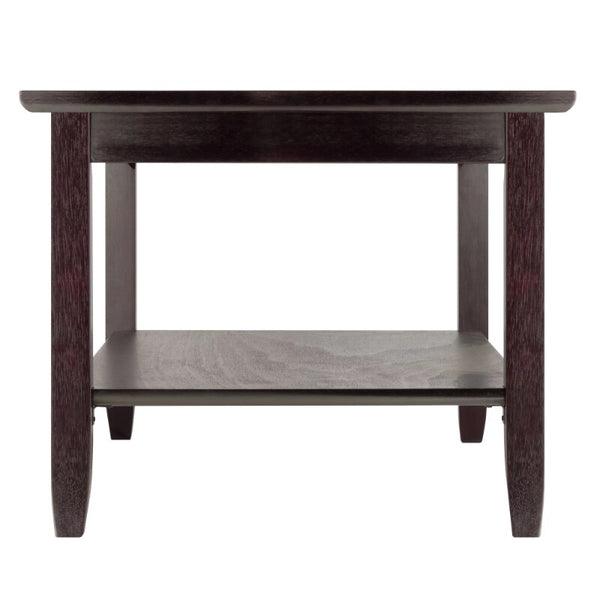Winsome Wood Genoa Coffee Glass Top Table, Espresso Finish ZopiStyle