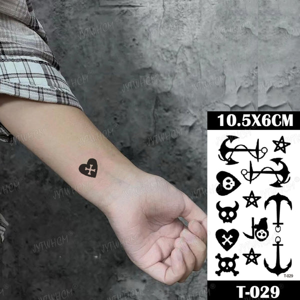 Waterproof Temporary Tattoo Sticker Black Hand Painted Small Tattoo Body Art Fake Tattoo Finger Henna Flash Tattoo For Women ZopiStyle