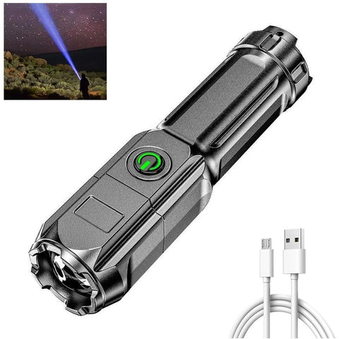 Flashlight Strong Light Rechargeable Zoom Giant Bright Xenon Special Forces Home Outdoor Portable Led Luminous Flashlight ZopiStyle