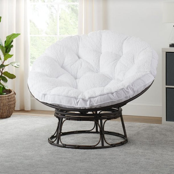 Papasan Chair 46&quot; Wide, Pumice Gray, Upholstery ZopiStyle