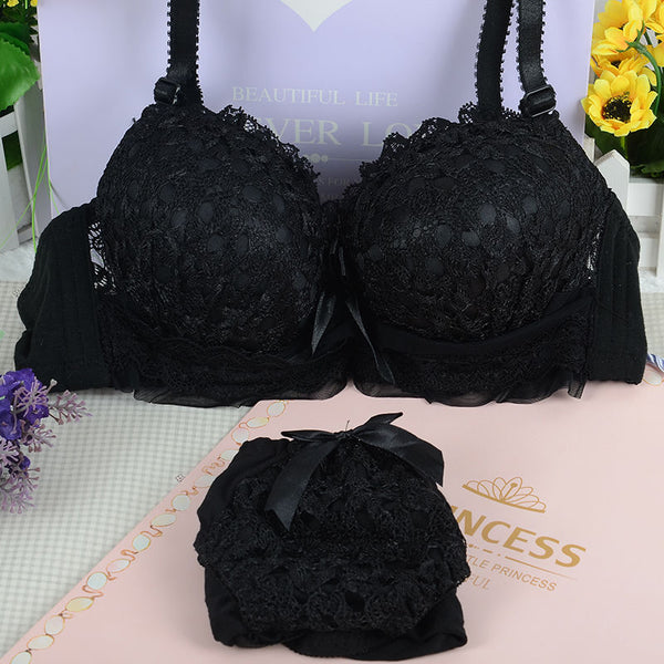 Push Up Women Bra Set Lace Seamless Bralette Cotton Underwear Wire Free Sweet Girl Students Lingerie With Panties Sexy Lingeries ZopiStyle