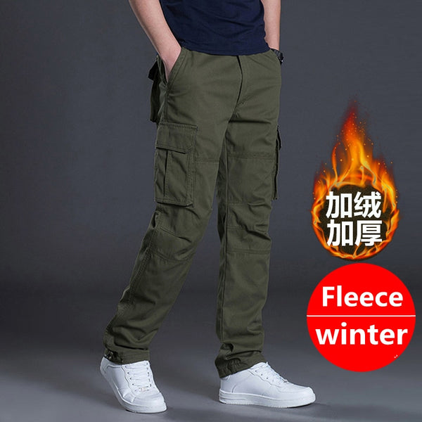 Men&#39;s Cargo Pants Mens Casual Multi Pockets Military Large Size Tactical Pants Men Outwear Army Straight Winter Pants Trousers ZopiStyle