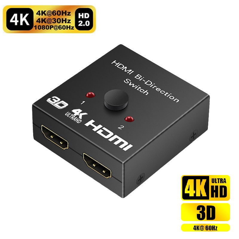 HDMI 2.1 Bi-Directional Switcher Adapter HDMI 2.1 Splitter 8K@60Hz 4K@120Hz Compatible 1x2/2x1 for PS4 PS5 3080 Switch HDTV Xbox ZopiStyle