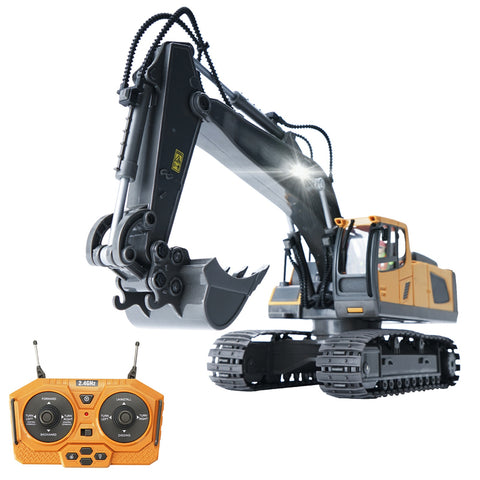 RC Excavator/Bulldozer 1/20 2.4GHz 11CH RC Construction Truck Engineering Vehicles Educational Toys for Kids with Light Music ZopiStyle