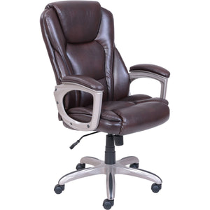 Heavy-Duty Bonded Leather Commercial Office Conference Chair with Memory Foam, 350 Lb Capacity, Black ZopiStyle