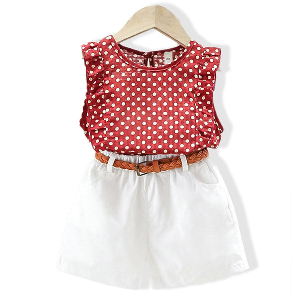 R&amp;Z 2019 Toddler Kids Baby Girl Floral White Blouse + Floral Skirts Summer Short Sleeve 2PCS Infant Girl Clothes 2-7 Years ZopiStyle