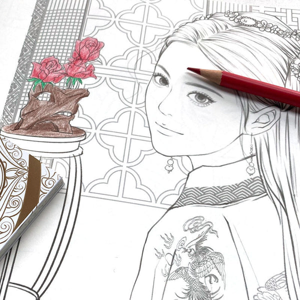 ancient character line drawing collection coloring coloring picture book decompression healing secret garden coloring book ZopiStyle