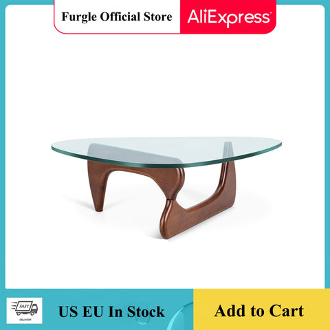Triangle Coffee Tables Vintage Glass End Table Leisure Tempered Glass Side Table for Coffee Shop Living Room ZopiStyle