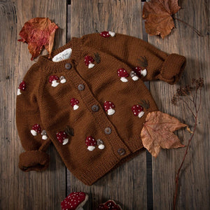 Kids Sweaters 2022 New Winter Autumn Mushroom Toddler Girl Boy Sweaters Coat Retro Brand Baby Child Knitted Cardigan Outwear ZopiStyle