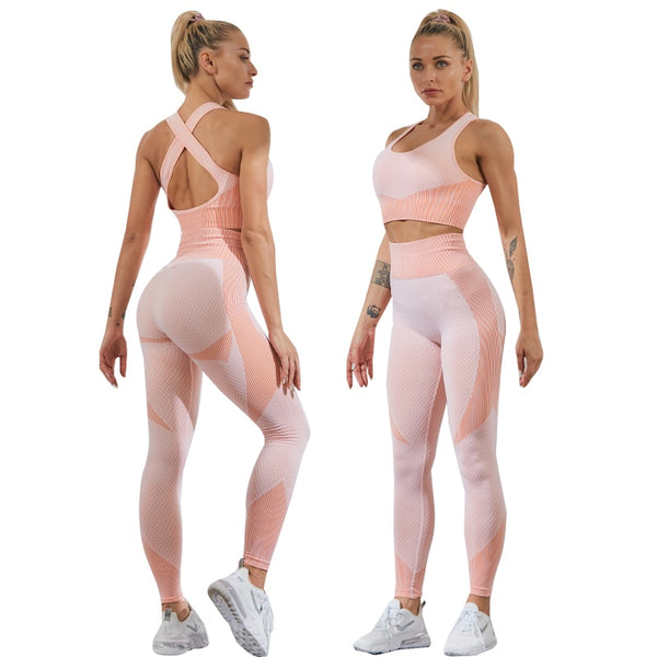 Seamless Women Yoga Sets Female Sport Gym Suits Wear Running Clothes Women Fitness Sport Gym Set Women Long Sleeve Yoga Clothing ZopiStyle