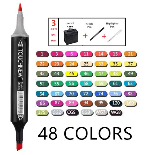 Alcohol Marker Pens 36/60/80 Colors Markers Manga Sketching Markers Alcohol Felt Soft Brush Pen Art School Supplies Drawing ZopiStyle