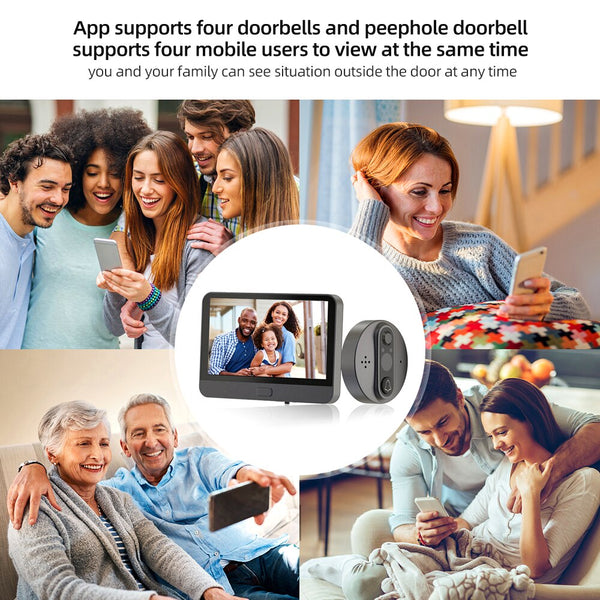 1080P Wifi Wireless Video Doorbell Camera Tuya Smart Home Apartment Wifi Visual Peephole Door Bell Tuya Video Intercom for Home ZopiStyle