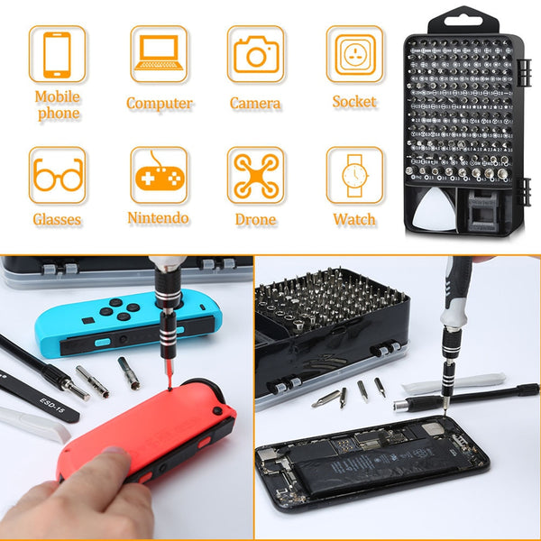 115 in 1 Precision Screwdrivers Set Magnetic Screw Driver Bits Mobile Phone PC Watch Computer Repair Kit Hardware Tools ZopiStyle