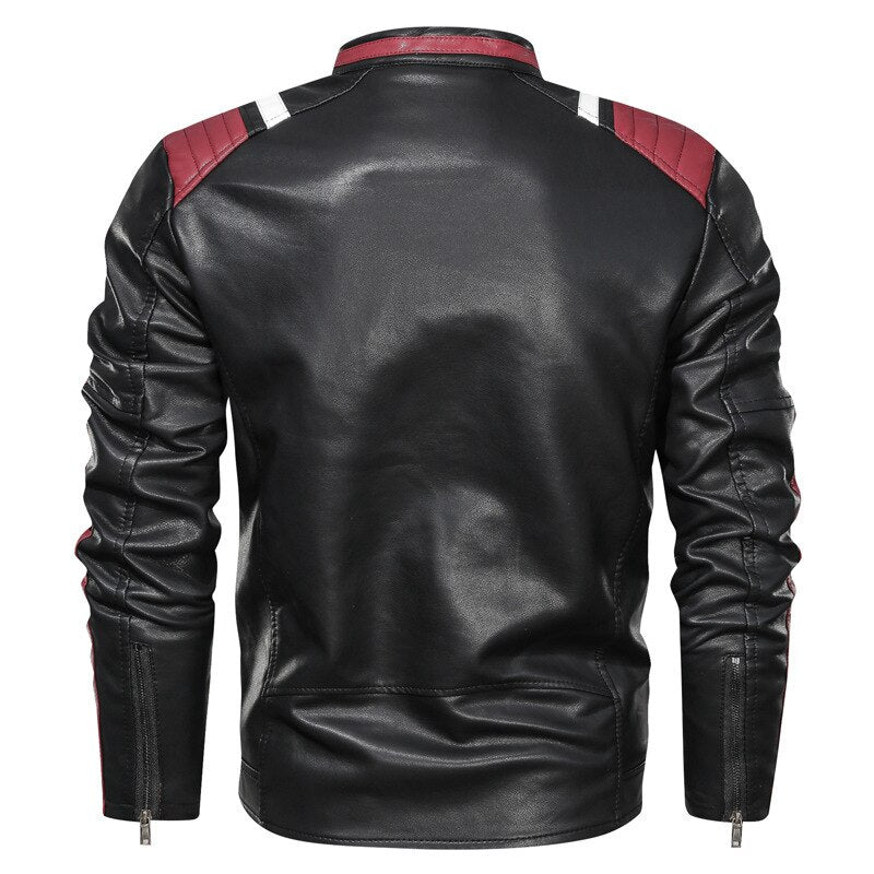 Autumn Winter Men&#39;s Leather Jacket Casual Fashion Stand Collar Motorcycle Jacket Men Slim Style Quality Leather Jacket Men ZopiStyle