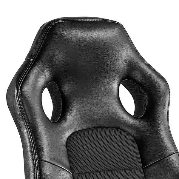 SmileMart Adjustable Swivel Artificial Leather Gaming Chair, Black ZopiStyle