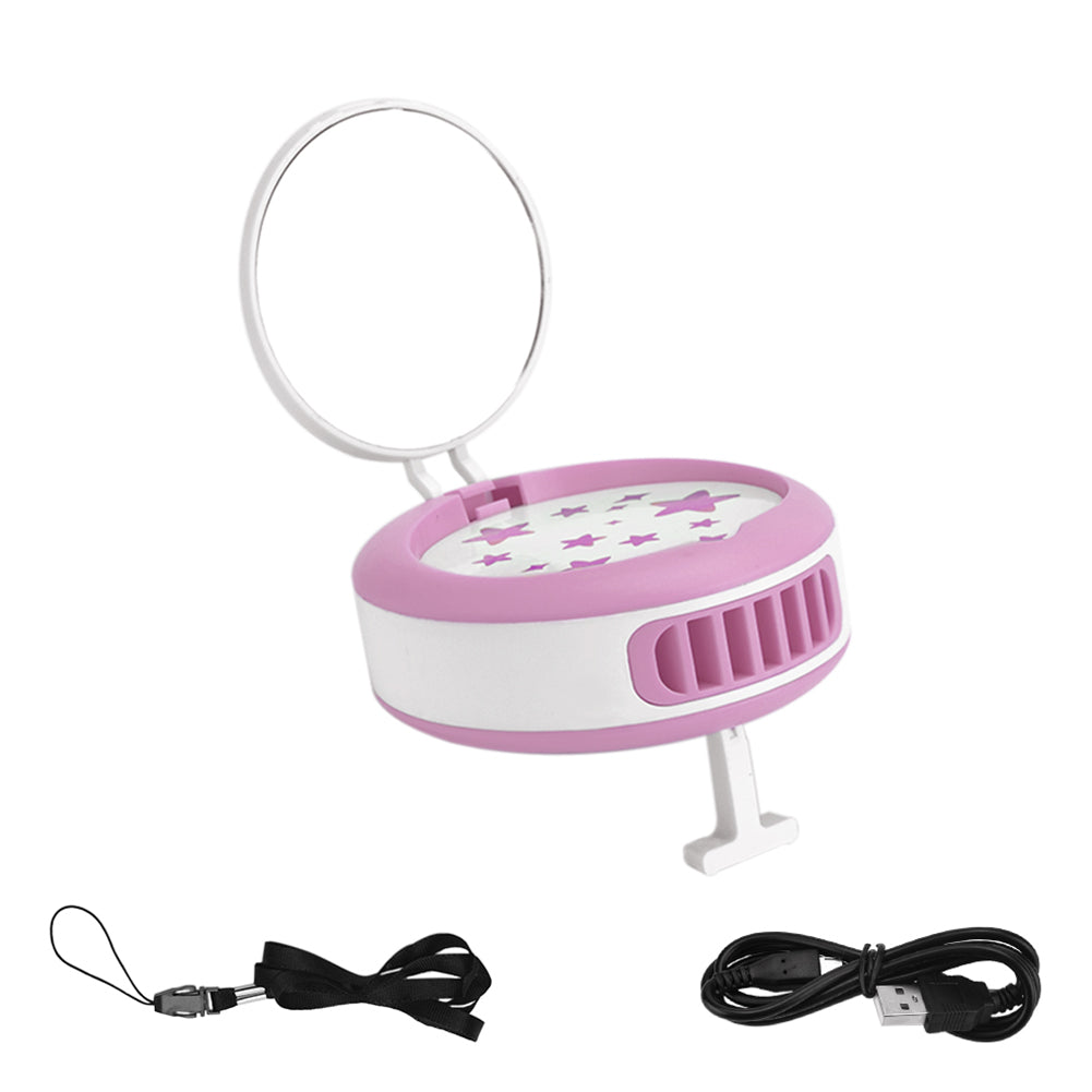 USB Eyelash Extension Mini Fan with Mirror Glue Grafted Eyelashes Dedicated Dryer Makeup Tools Pink ZopiStyle