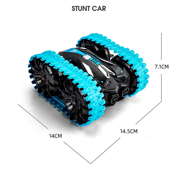 2.4G Radio RC High-Speed Racing Children&#39;s Crawler Tank Double-Sided Stunt Amphibious Waterproof Driving on Land Water Car Toy ZopiStyle