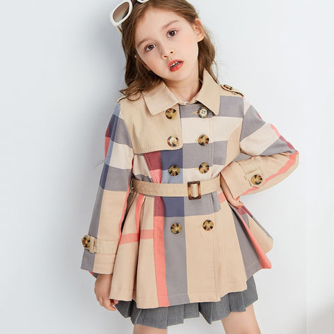 Girl Coats Autumn Winter Teenage Long Sleeve Trench Jacket Kids Double Breasted Belted Windbreaker Child Cute Coat for 2-12Y ZopiStyle