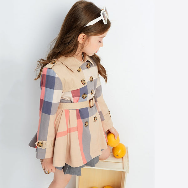 Girl Coats Autumn Winter Teenage Long Sleeve Trench Jacket Kids Double Breasted Belted Windbreaker Child Cute Coat for 2-12Y ZopiStyle