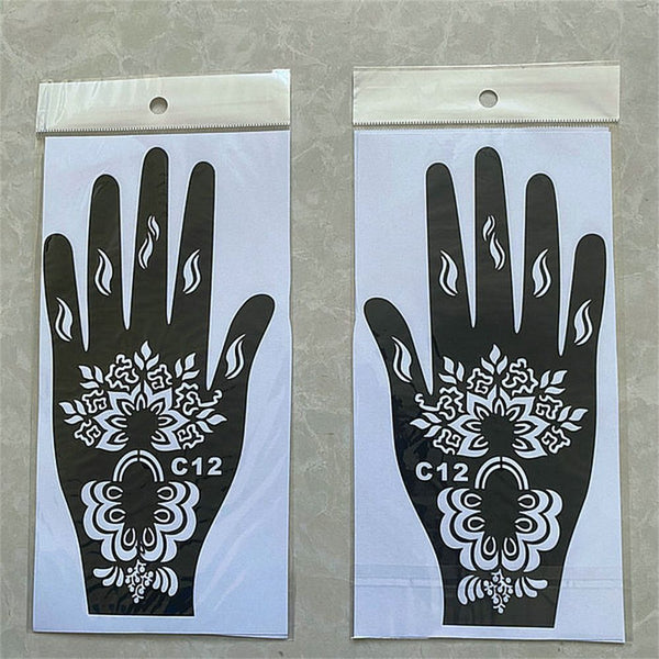 2022 New Professional Henna Stencil Temporary Hand Tattoo Body Art Sticker Template Wedding Tool Flower Tattoo Stencil ZopiStyle