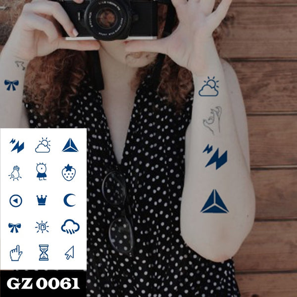 Semi Permanent Temporary Tattoo Sticker， Totem Tattoo Designs Symbols Long lasting Waterproof for Women Men ZopiStyle