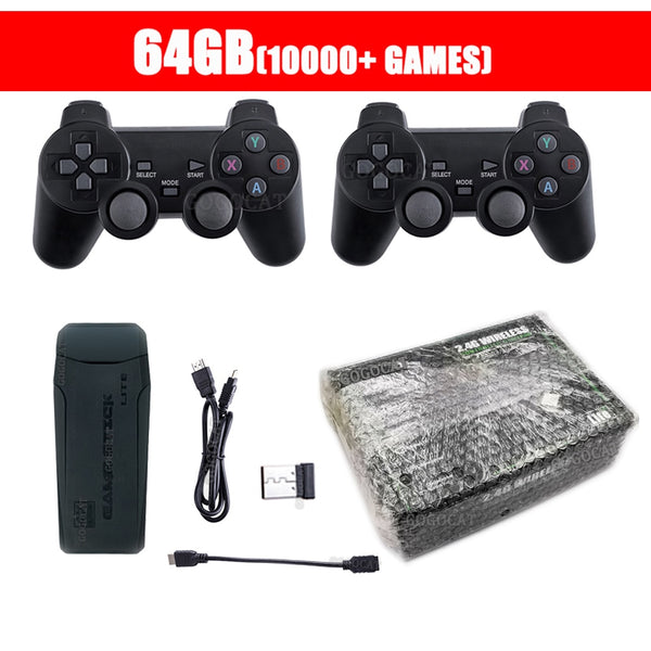Video Game Consoles 4K HD 2.4G Wireless 10000 Games 64GB Retro Mini Classic Gaming Gamepads TV Family Controller For PS1/GBA/MD ZopiStyle