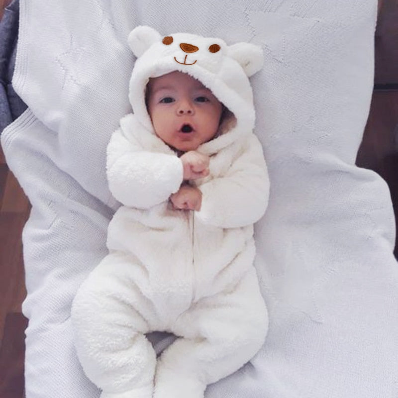 Newborn Baby Boy Girl Kids Bear Hooded Romper Jumpsuit Bodysuit Clothes Outfits Long Sleeve Playsuit Toddler One Piece Outfit ZopiStyle