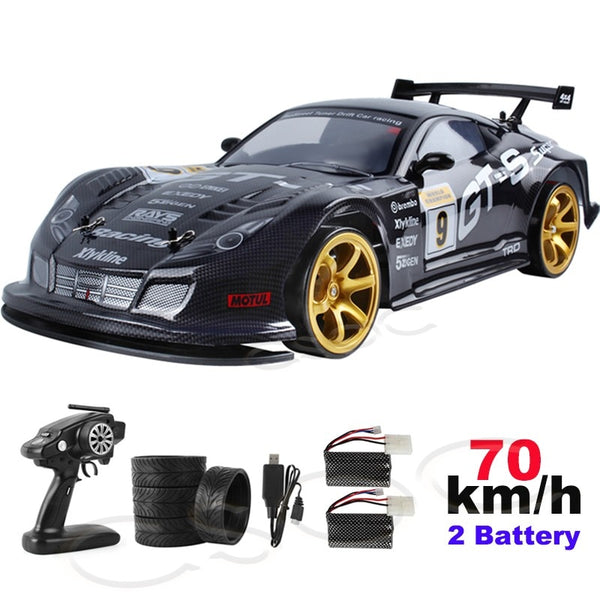 CSOC RC Racing Drift Cars 70 km/h 1/10 Remote Control One-click Acceleration In Double Battery Big Off-road 4WD Toys for Boys ZopiStyle