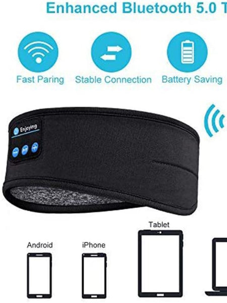 Wireless Bluetooth Headphones Sports Headband Thin Soft Elastic Comfortable Wireless Music Headset Sleep Mask For Eyes Sleeping ZopiStyle