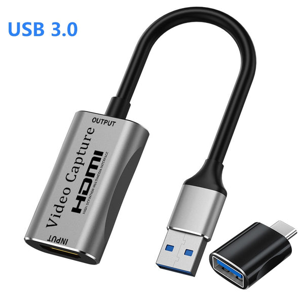 USB 3.0 Type-C Video Capture Card 1080P 60fps 4K HDMI-compatible Video Grabber Box for Macbook PS4 5 XBox Game Camera Recorder ZopiStyle