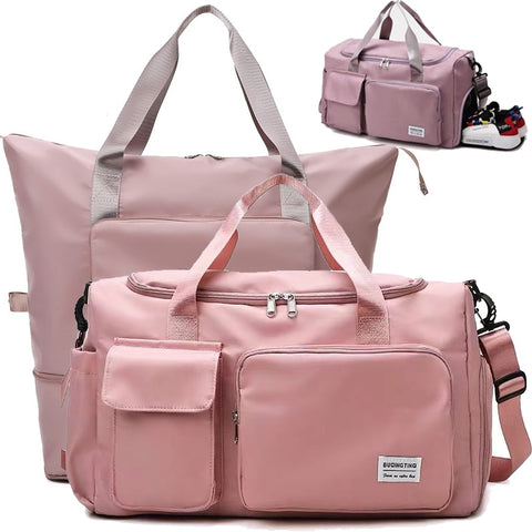 Large Capacity Folding Travel Bags Waterproof Luggage Tote Handbag Travel Duffle Bag Gym Yoga Storage Shoulder Bag For Women Men ZopiStyle