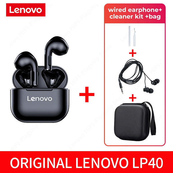Lenovo LP40 Mini TWS Bluetooth 5.0 Earphones IPX4 Waterproof Wireless Headphones Touch Control Music Headsets Earbuds with Mic ZopiStyle