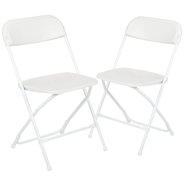 Series Plastic Folding Chair - Beige - 2 Pack 650LB Weight Capacity Comfortable Event Chair-Lightweight Folding Chair ZopiStyle
