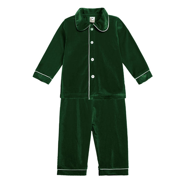2022 Red Christmas Baby Boy Girl Warm Family Pyjamas Sets Golden Velvet Kids Match Pajamas Children Dress Clothes Toddler Pjs ZopiStyle