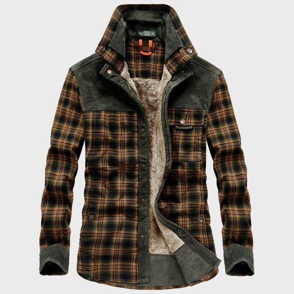 Men Winter Plaid Shirts Jackets Fleece Warm Shirts Coats High Quality Men Cotton Fit Business Casual Outerwear Shirts Jackets 4 ZopiStyle