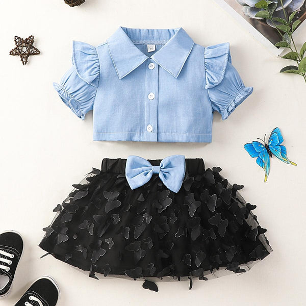 hibobi Baby Girl Summer Clothing Sets Baby Girls Clothes Shirt Top +Tutu Skirts 2pcs Outfits Sets 0-6T ZopiStyle