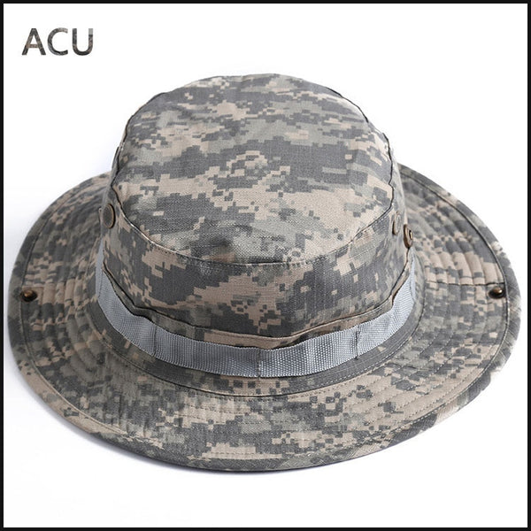 Camouflage Boonie Hat Tactical US Army Bucket Hats Military Multicam  Panama Summer Cap Hunting Hiking Outdoor Camo Sun Caps Men ZopiStyle