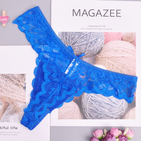 6Pc Women&#39;s Panties Sexy Lace Thong Low Waist Underwear For Female Solid Color Underpants Woman Panty Girls Lingerie Briefs 2022 ZopiStyle