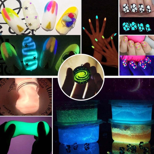 R3MC 12 Colors Luminous Powder Glow in The Dark Pigment Powder for Resin Art Slime Nail Art Acrylic Paint and DIY Making Craf ZopiStyle