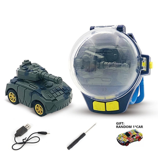 Watch Control Car Mini RC Cars Dinosaur Tank Shape 2.4G Remote Control Car Electric Controlled Gift For Boys Kids on Birthday ZopiStyle