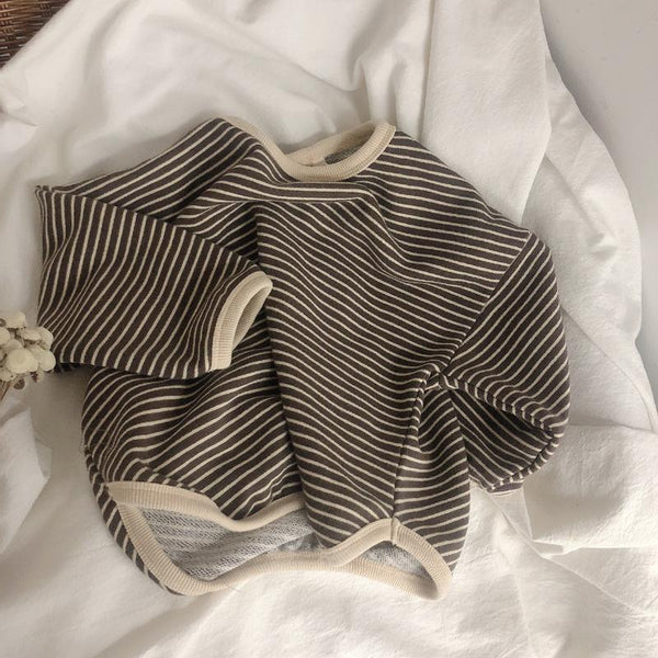 2022 Boys Sweaters Tees Spring Long Sleeve Korean Loose Striped Tops Children&#39;s T-shirts All-match Bottoming Girl Shirts ZopiStyle