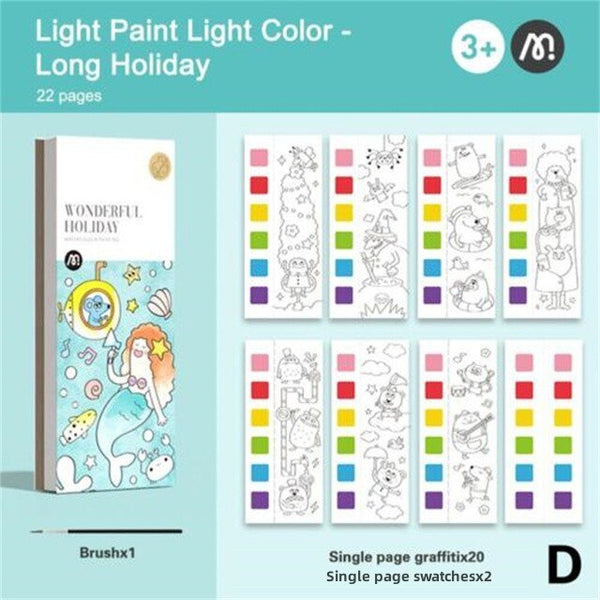 22 Sheet Coloring Books For Children Kids Adults Painting Drawing Art Book Kill Time Hand Painted Watercolour Book With Brush ZopiStyle