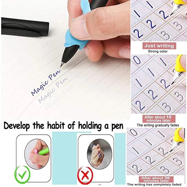 4 Books Children Copybook Handwrite Practic Reusable Book Magic Books For Calligraphy Write Book English Letter Drawing Set ZopiStyle