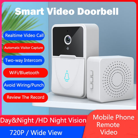 Wireless Doorbell WiFi Outdoor HD Camera Security Door Bell Night Vision Video Intercom Voice Change For Home Monitor Door Phone ZopiStyle