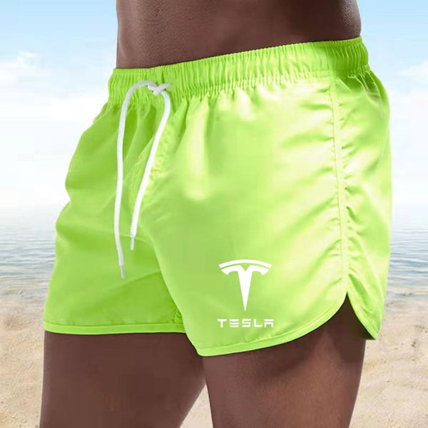 Tesla Men&#39;s Shorts Summer Swimwear Men Swimsuit Swimming Trunks Boxer Short Sexy Beach Shorts Surf Board Men&#39;s Clothing Pants ZopiStyle